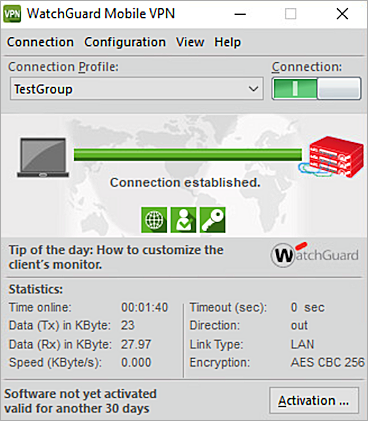 Screenshot of IPSec client, diagram2